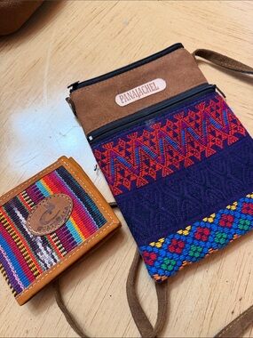 Women's Guatemalan Crossbody Bag in Brown & Multicolor